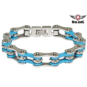 Blue Stainless Steel Chain Bracelet