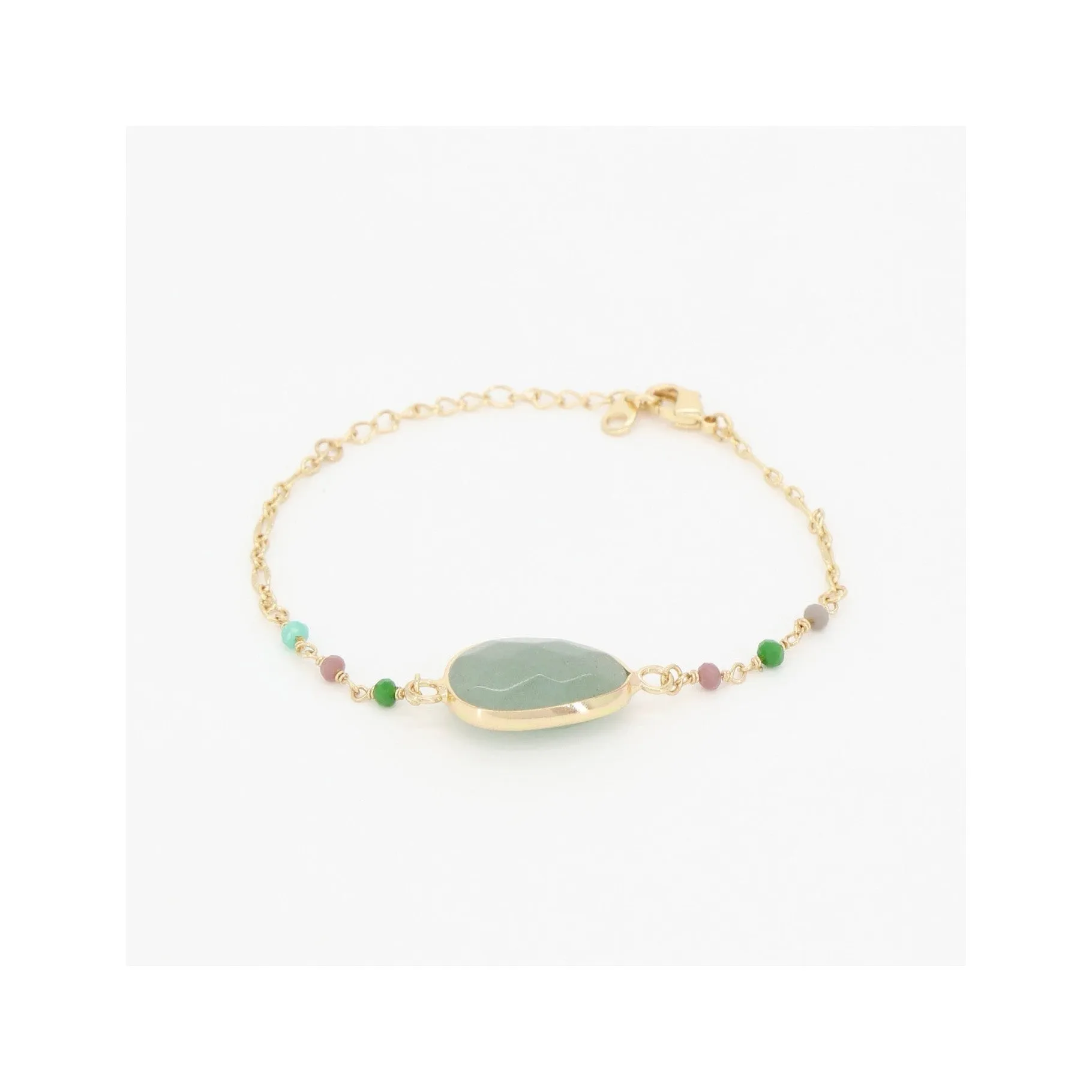 Bracelet Guasimas Jade Verte - Laiton Doré