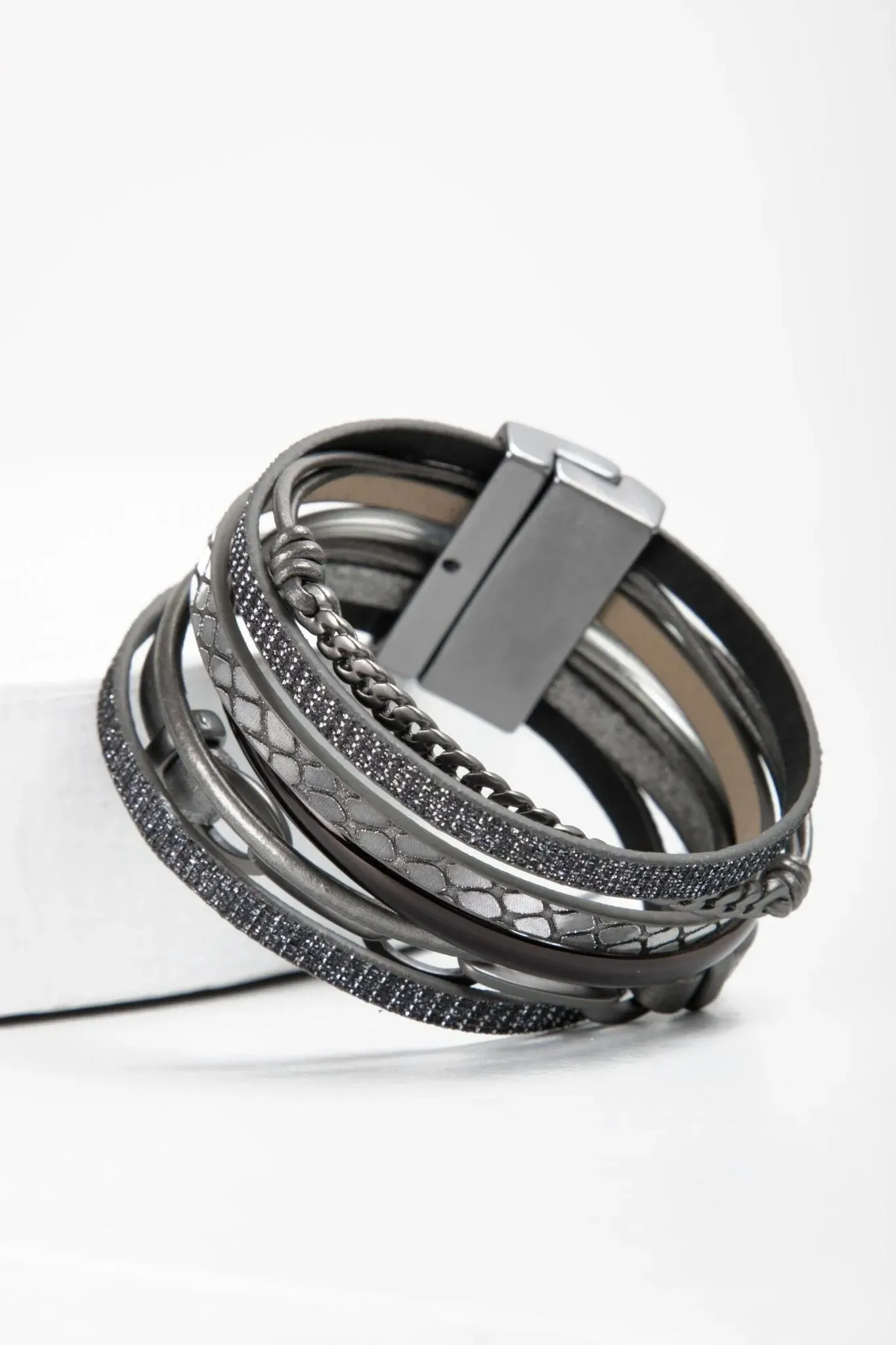 Brink Chain Link Leather Bracelet