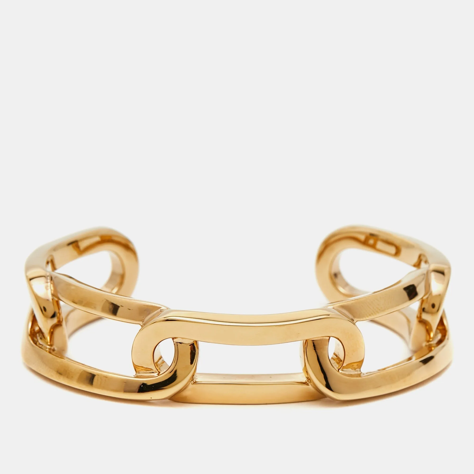 BURBERRY Chain Link Gold Tone Cuff Bracelet