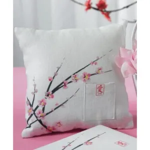 Cherry Blossom Wedding Ceremony Square Ring Bearer Pillow