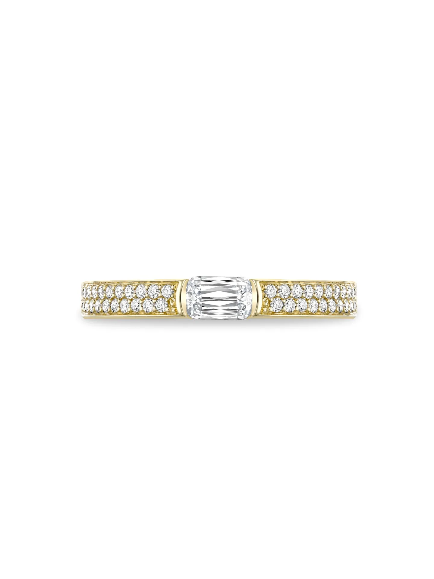 Classic Ashoka Diamond Yellow Gold Wedding Band