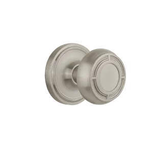 Classic Rosette with Mission Knob in Satin Nickel