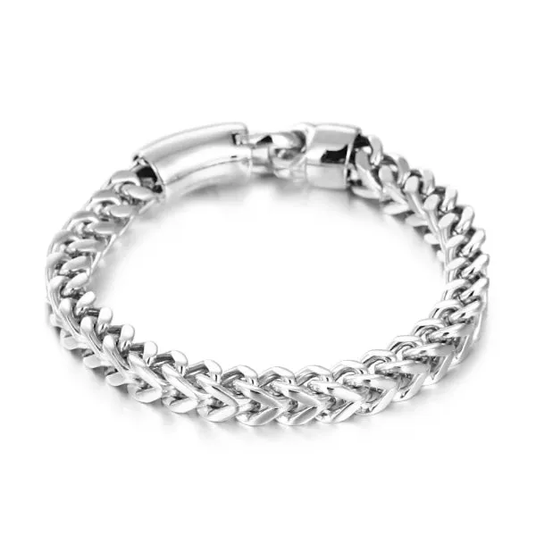 Classy Men 8mm Silver Lobster Chain Bracelet