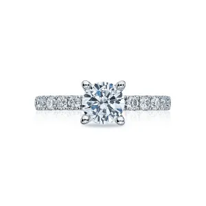 Clean Crescent Round Engagement Ring