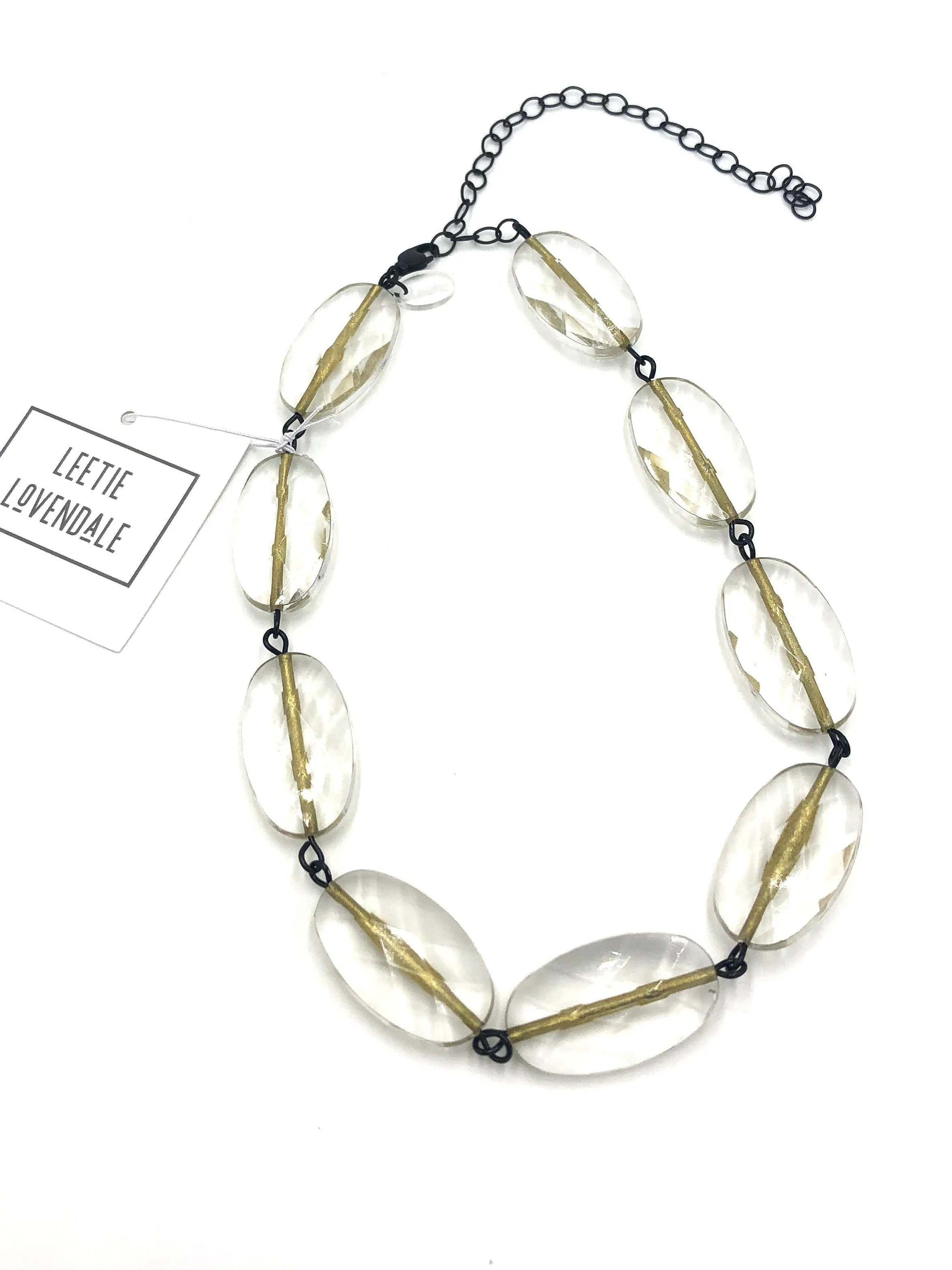 Clear & Fine Gold Lined Amelia Necklace