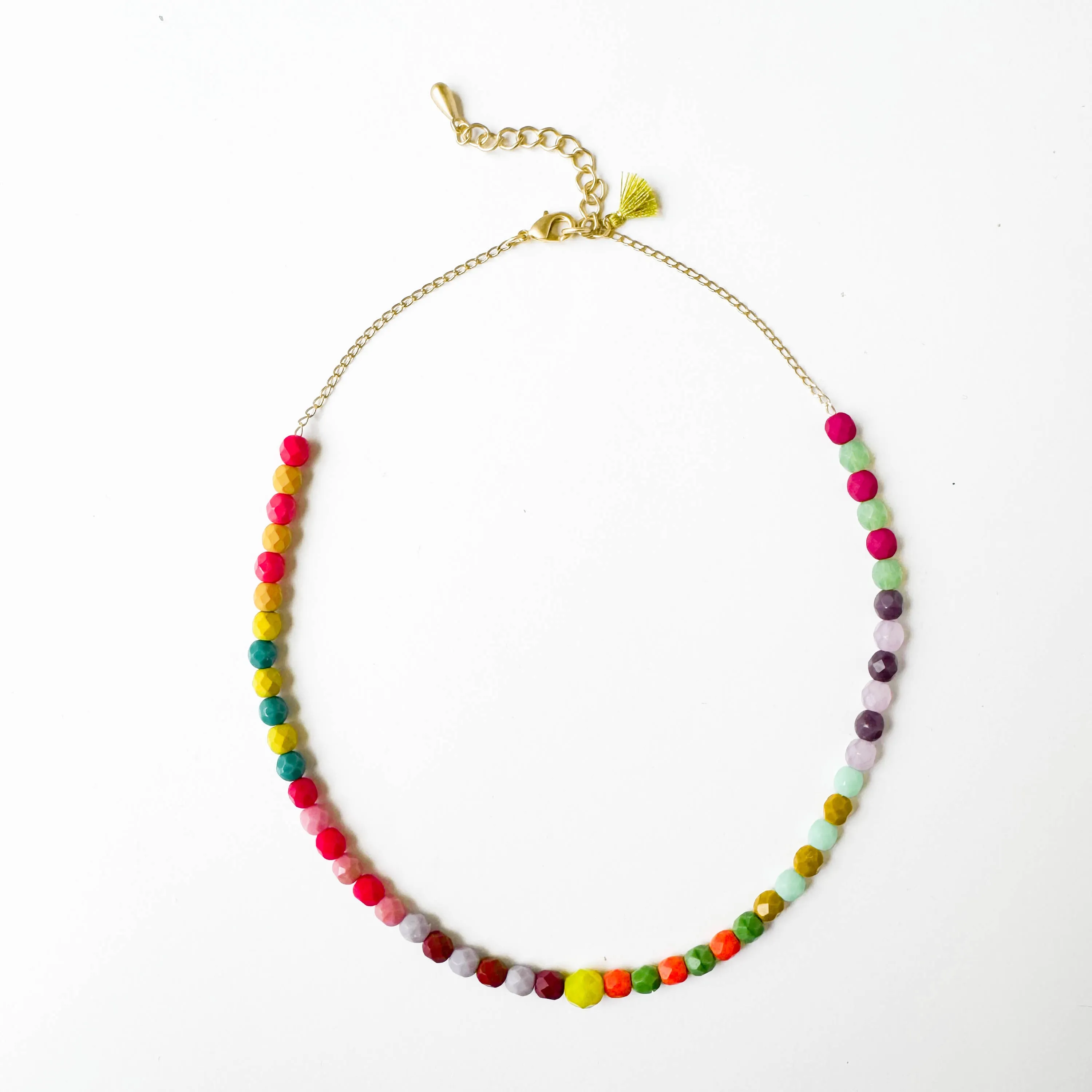 Colorful Beaded Necklace with Tassel