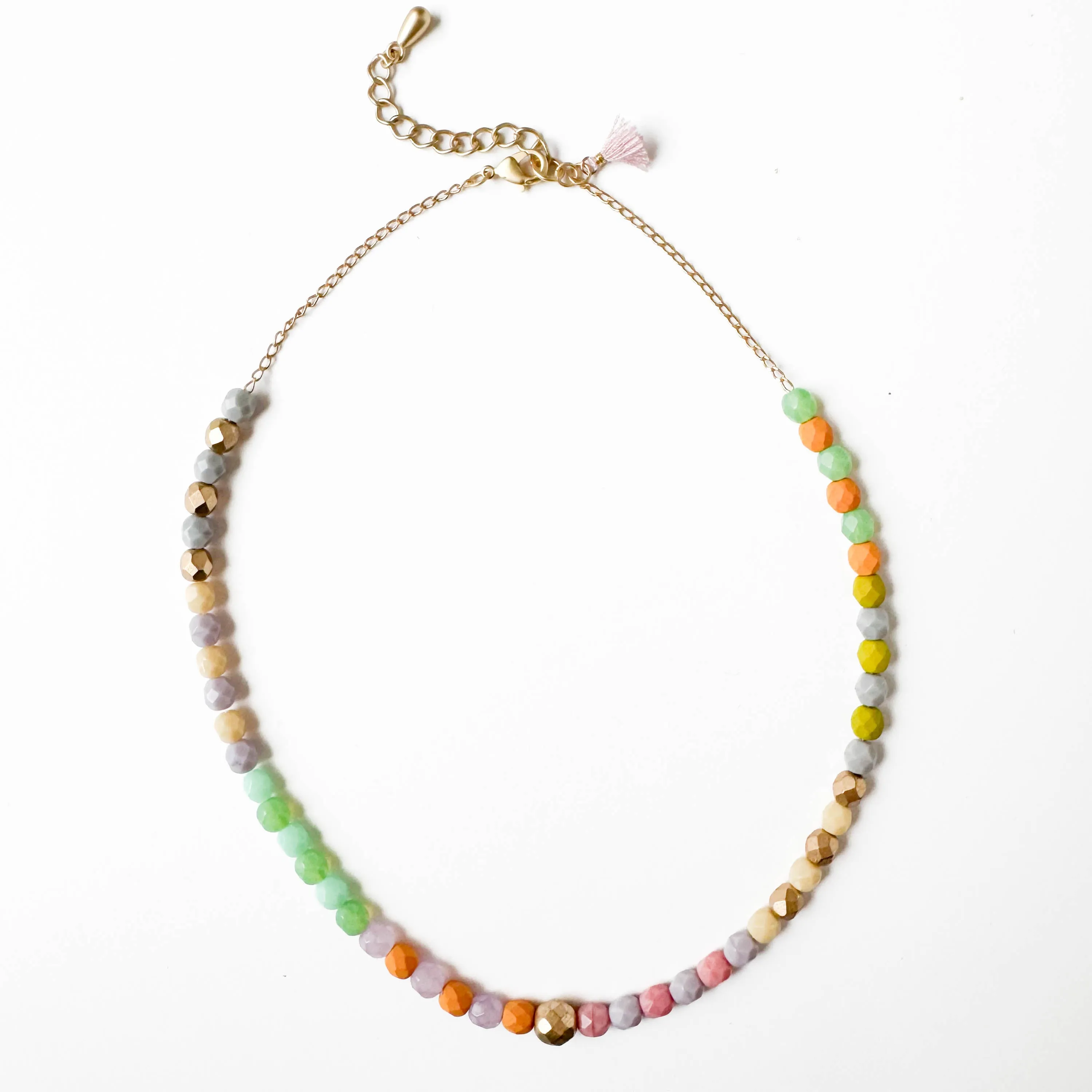 Colorful Beaded Necklace with Tassel