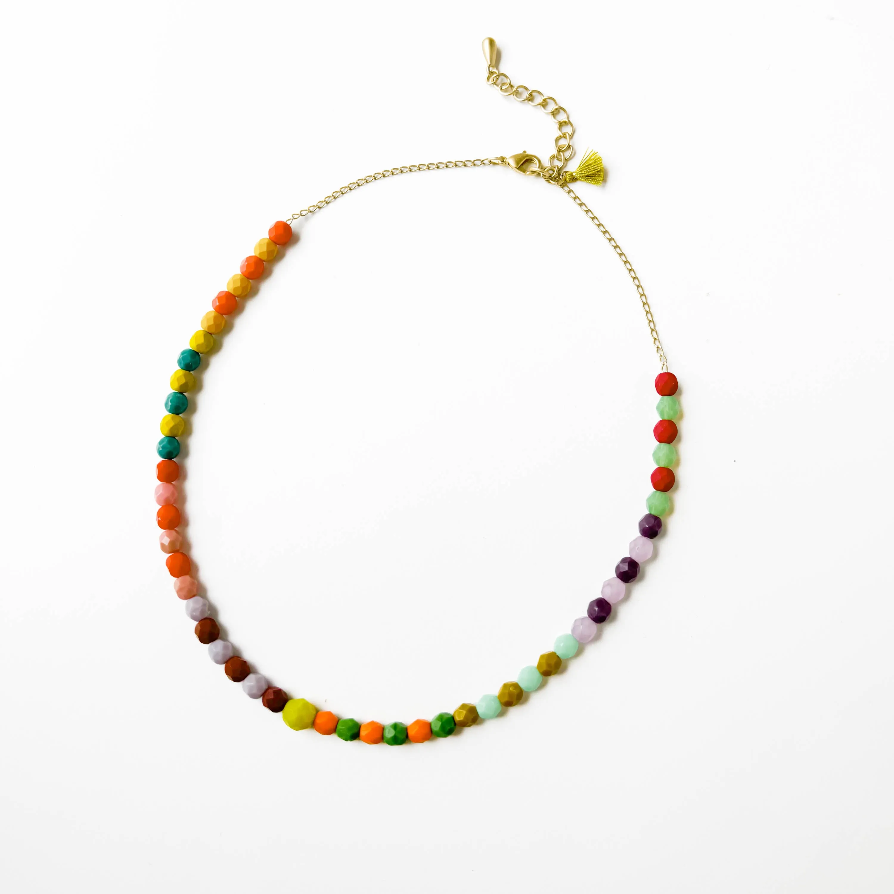 Colorful Beaded Necklace with Tassel