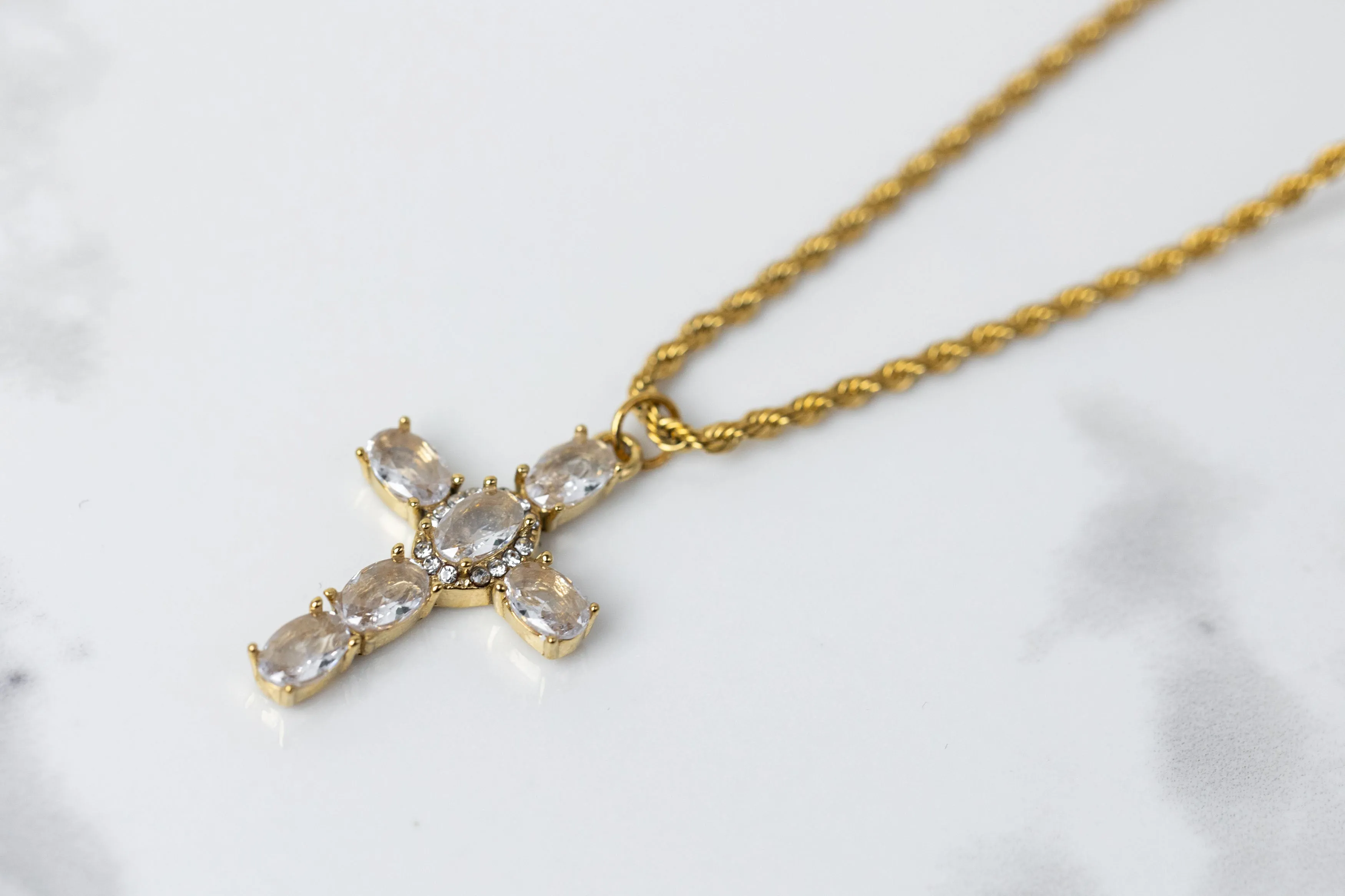 Crystal cross necklace