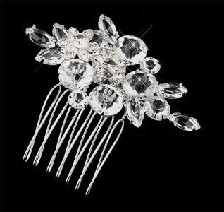 Crystals & Rhinestones Flower Bridal Hair Comb