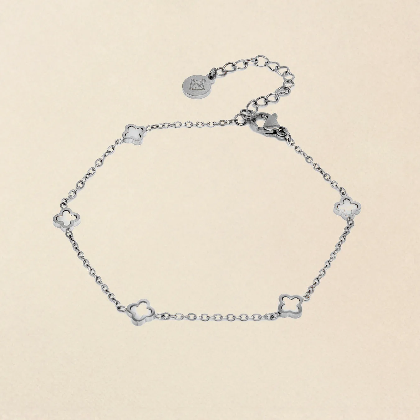 Dainty Clover Chain Bracelet - Silver