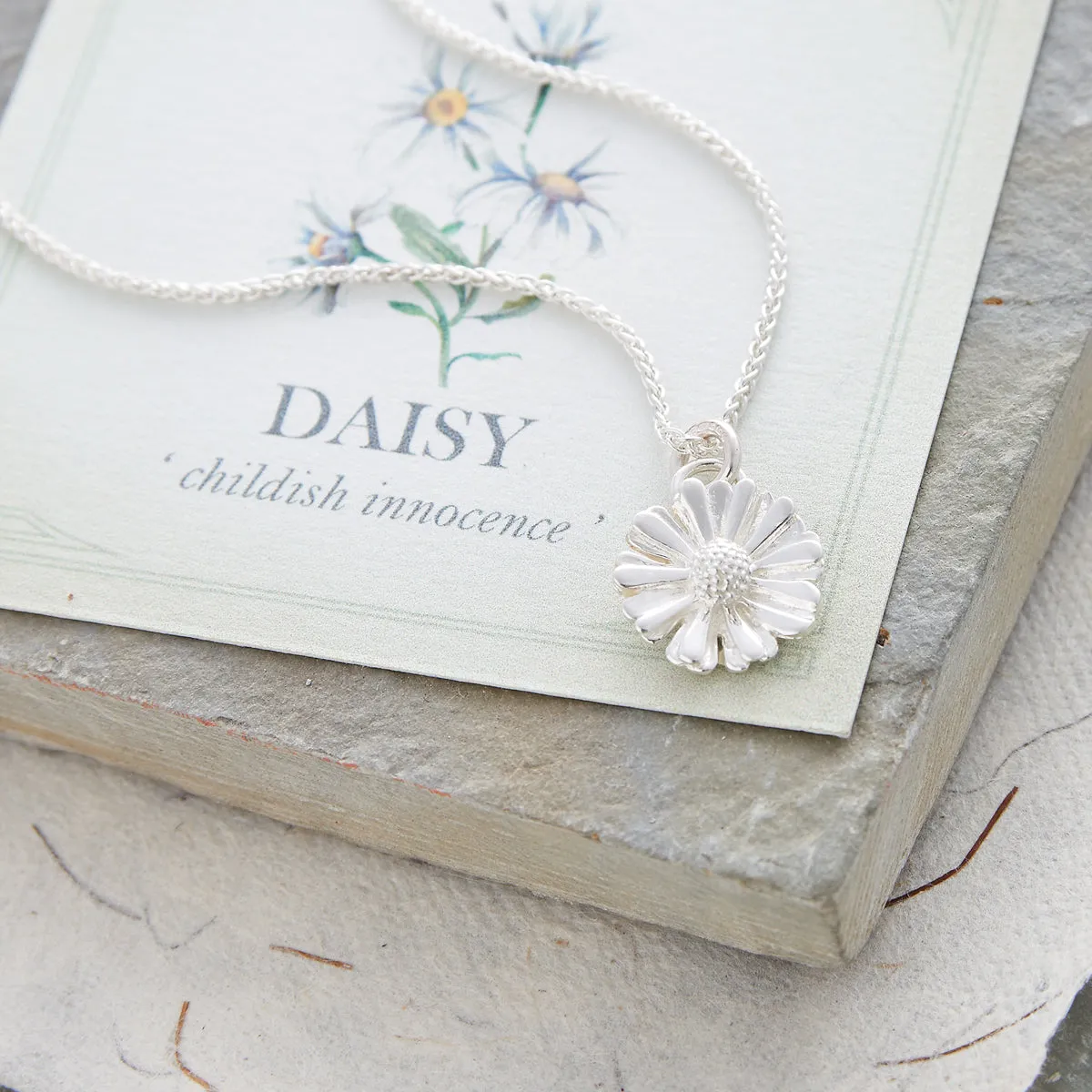 Daisy Flower Silver Charm