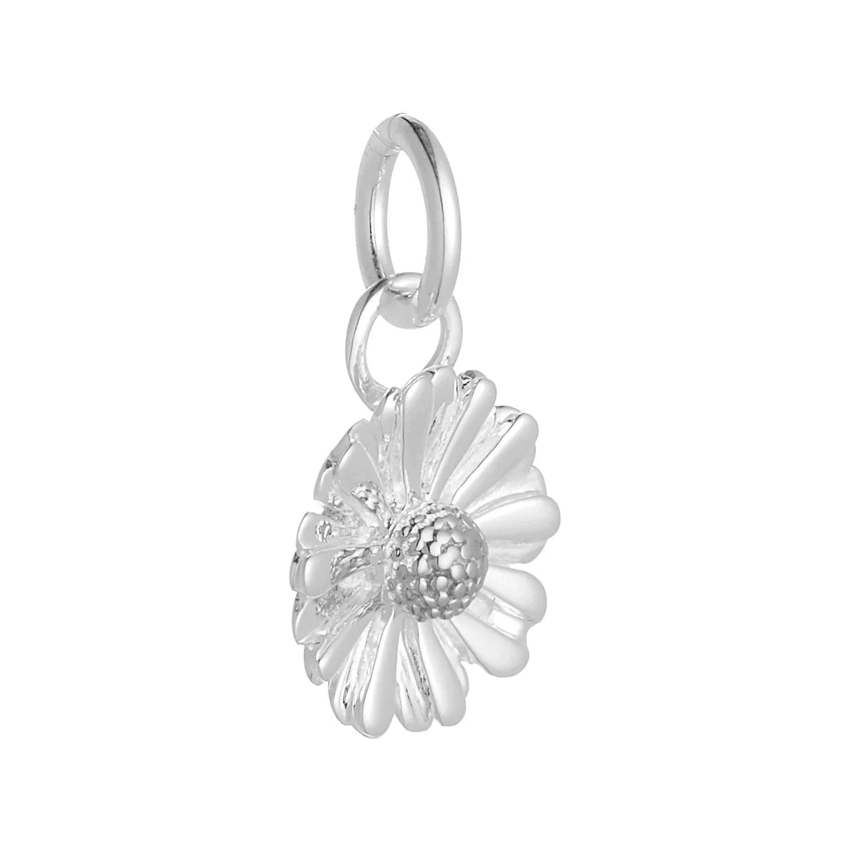 Daisy Flower Silver Charm