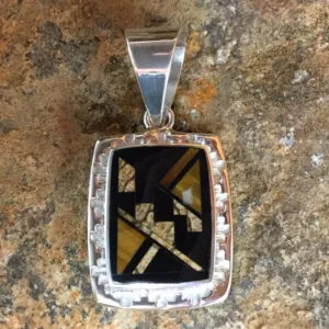 David Rosales Native Earth Inlaid Sterling Silver Pendant