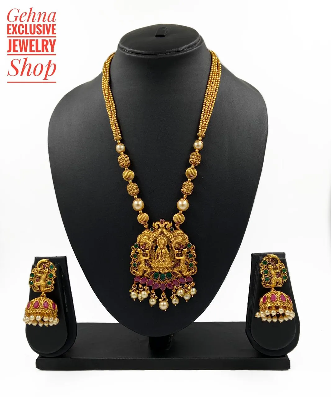 Designer Goddess Lakshmi Necklace Set By Gehna Shop