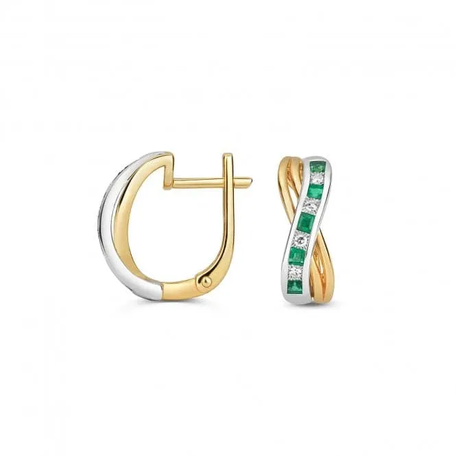 Diamond & Square Emerald Earrings ED278E