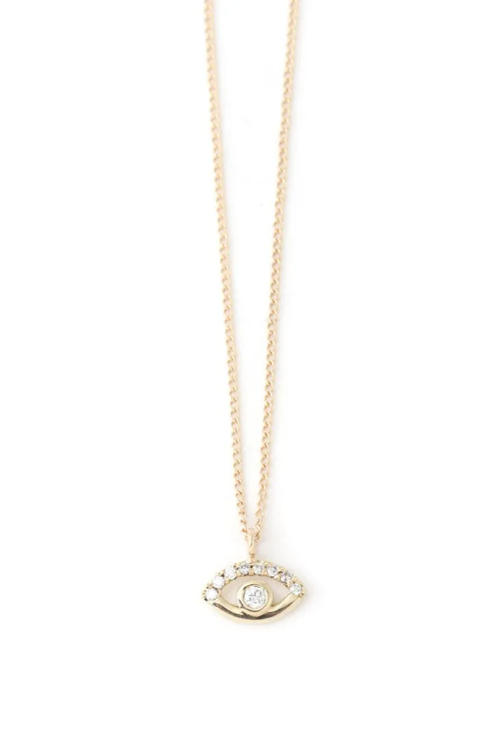 Diamond Eye Necklace with Pave