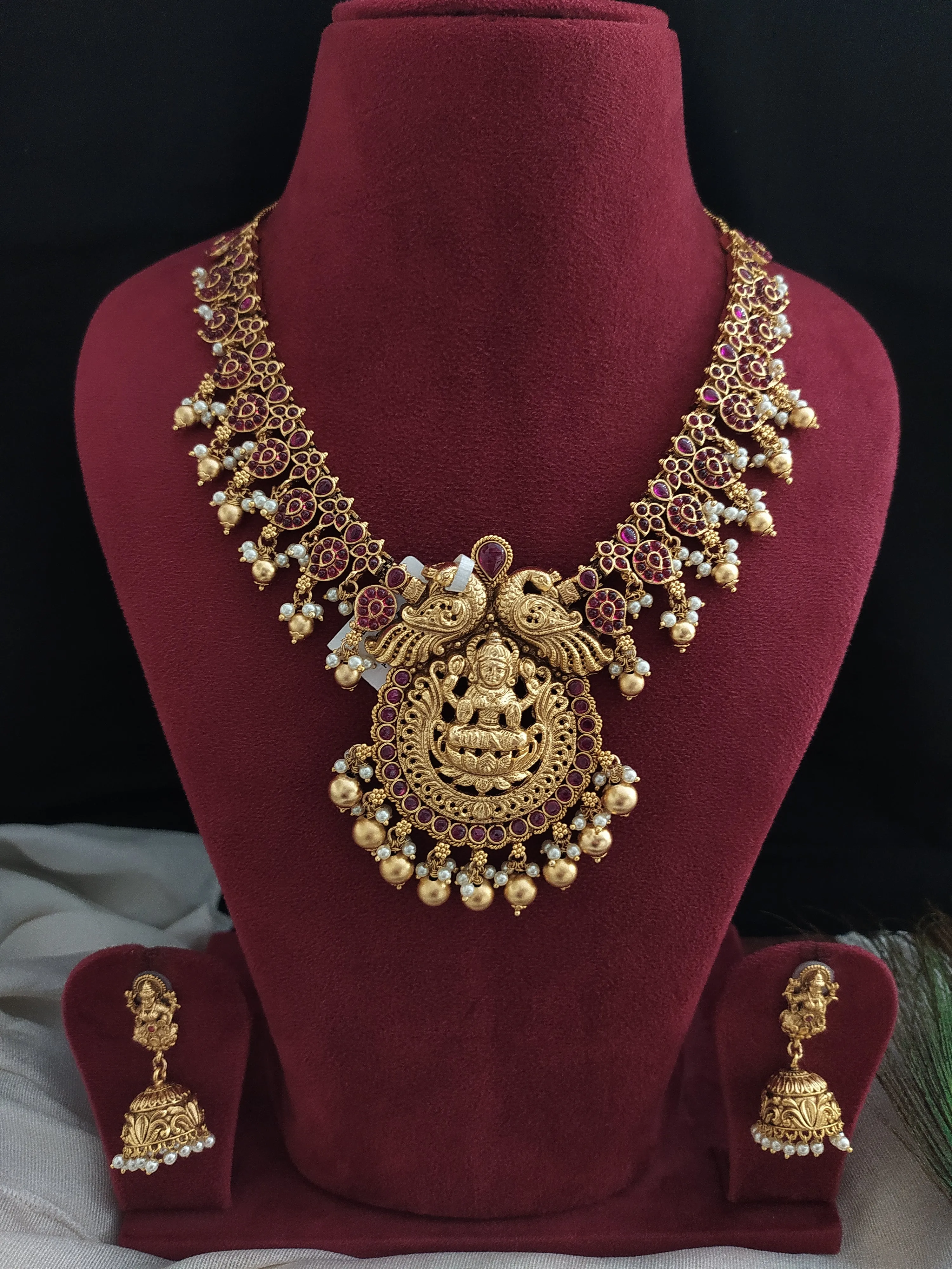 Divine Radiance Antique Goddess Lakshmi Necklace Set