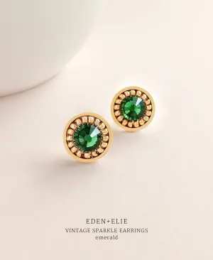 EDEN   ELIE Vintage Sparkle stud earrings - emerald green