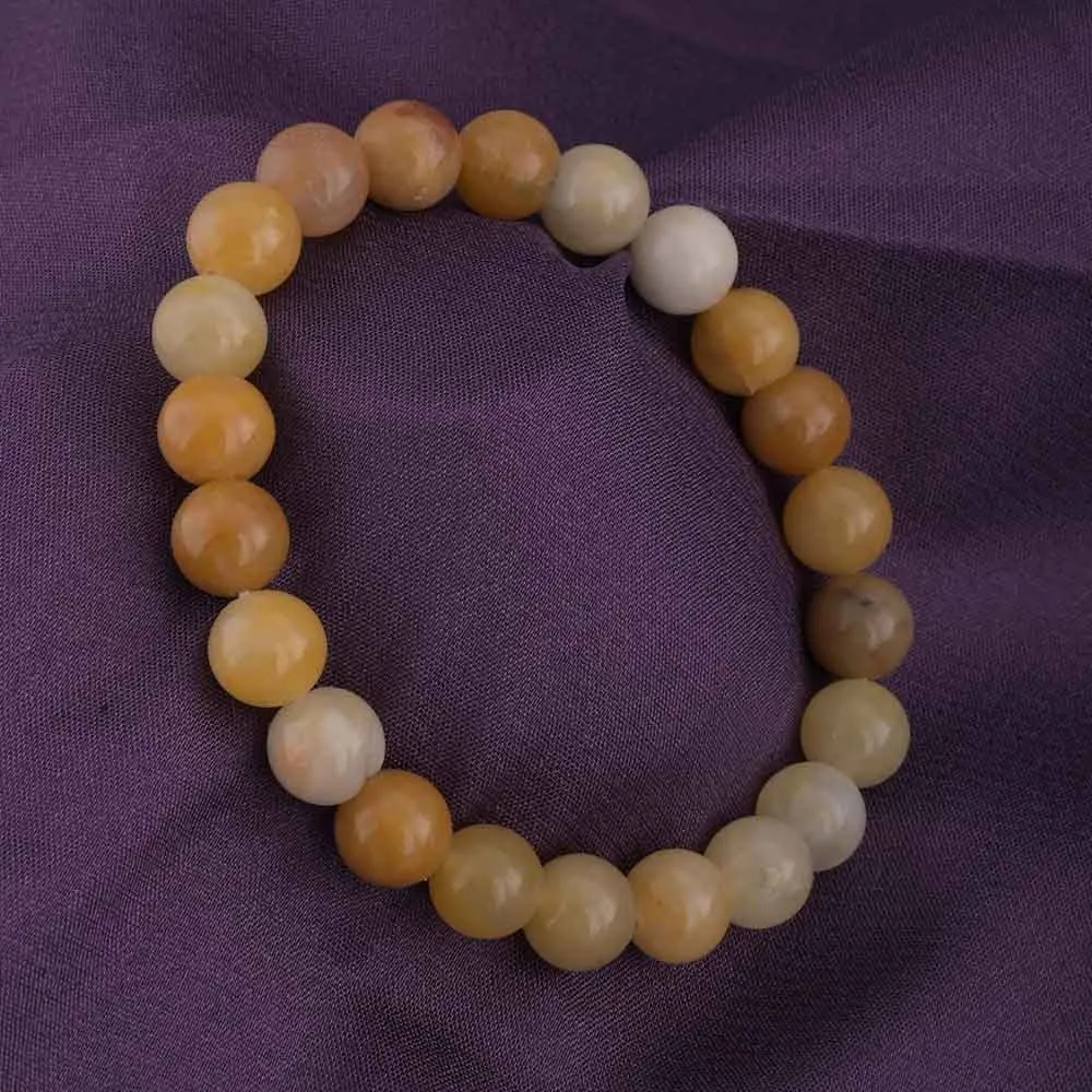 Elegant Yellow Jade Bead Bracelet