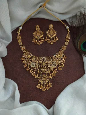 Embrace Opulence With Traditional Elegance Peacock & Lakshmi Ji Necklace Set