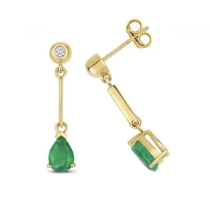 Emerald Drop Pear Earrings ED246E