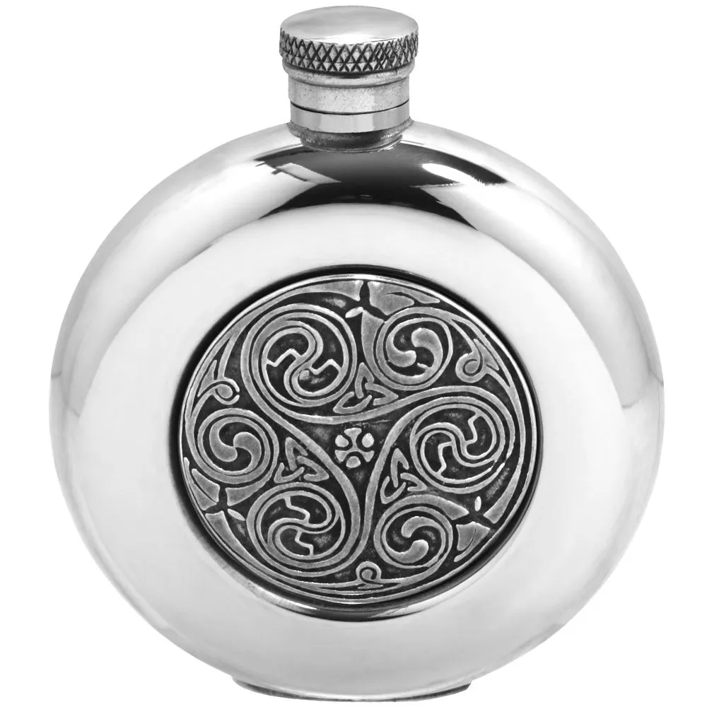 English Pewter 6oz Round Flask - Kells