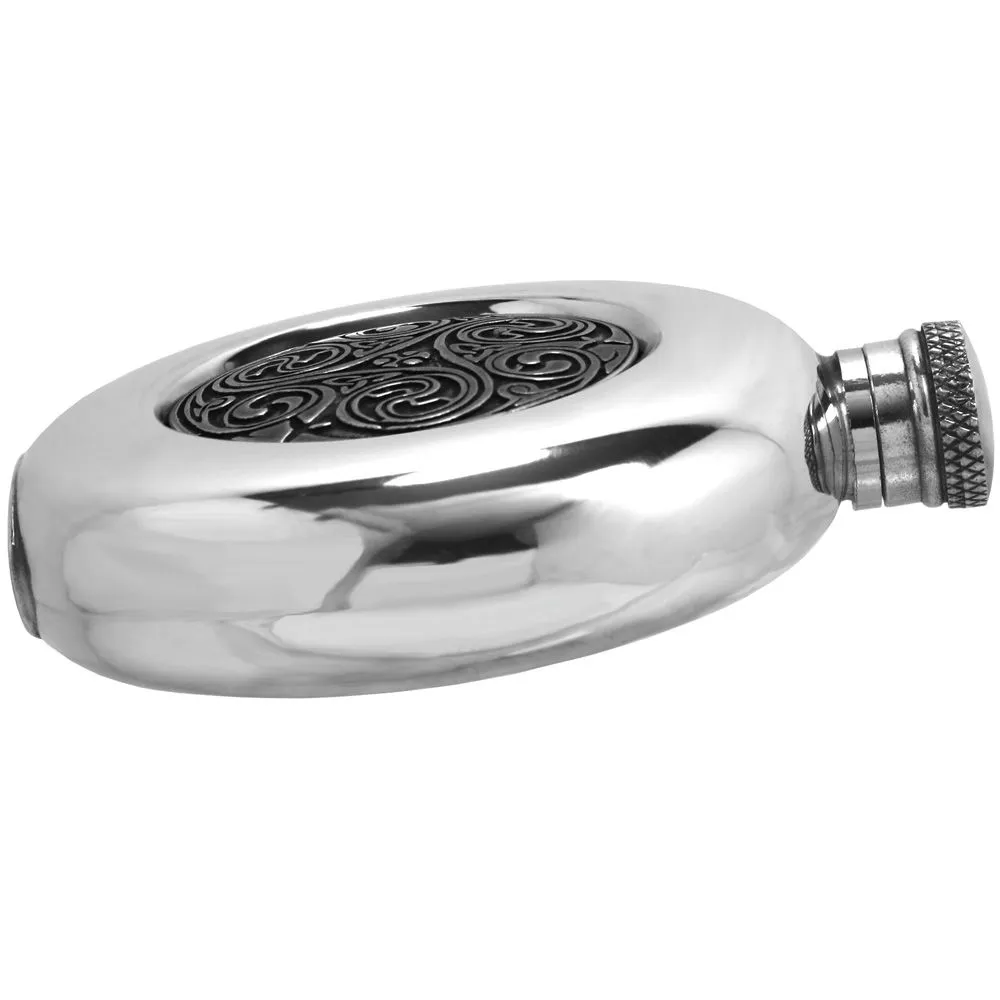 English Pewter 6oz Round Flask - Kells