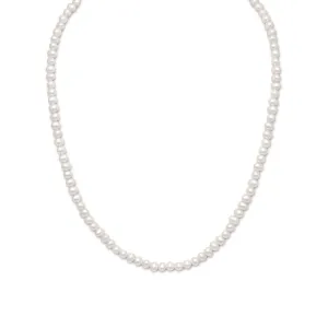 Extension White Cultured Freshwater Pearl Necklace