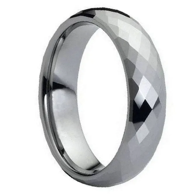 Faceted Dome Shaped Tungsten Ring