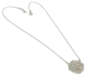 Fili 925 Sterling Silver Bali Round Filigree Necklace