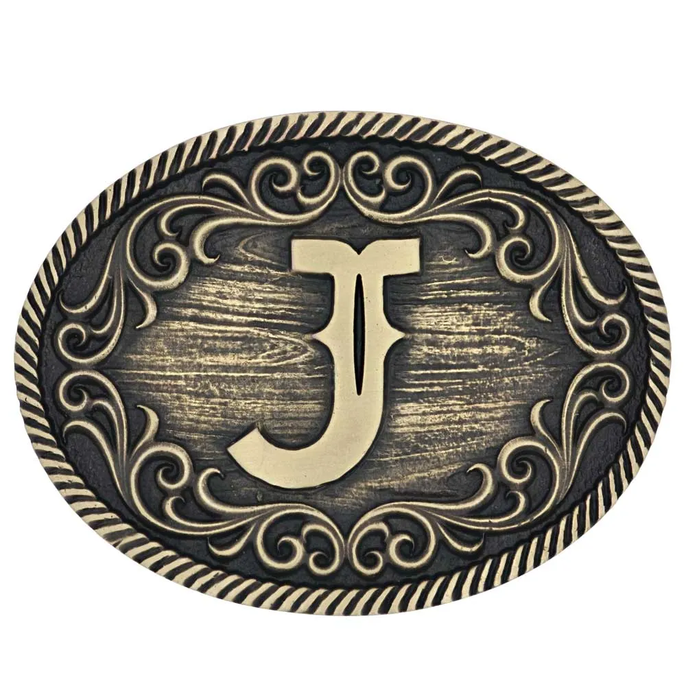 Filigree Initial J Attitude Belt Buckle