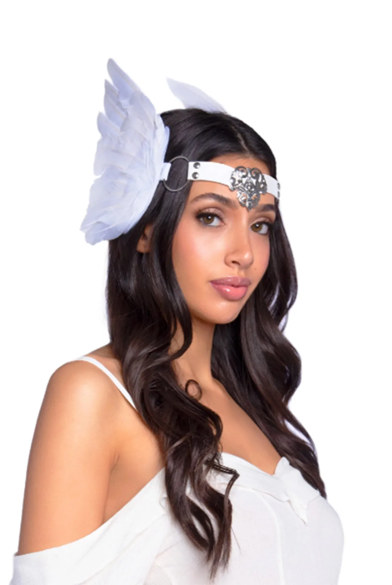 Filigree Medallion Feather Headband