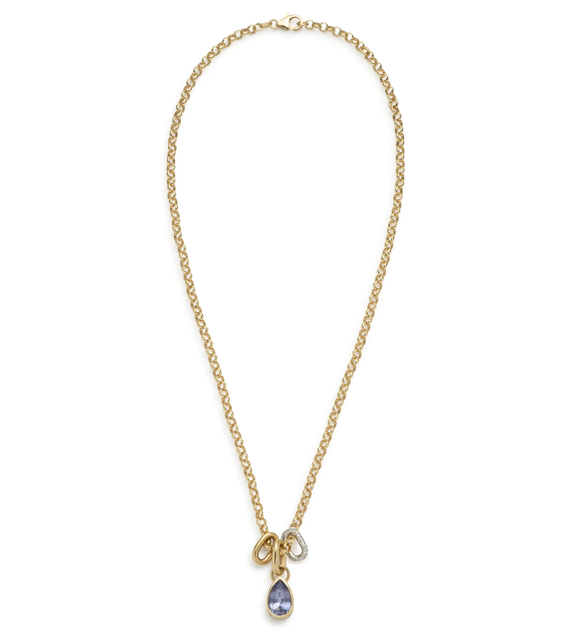 Forever & Always a Pair : Lilac Sapphire Medium Belcher Pave Feature Abacus Chain