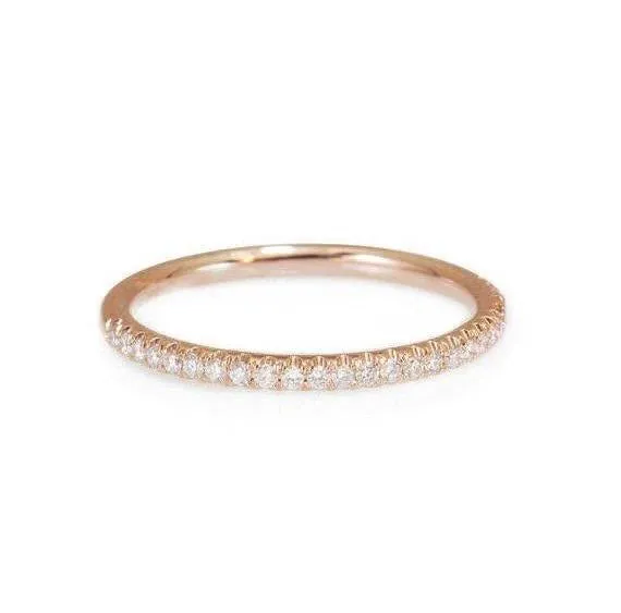 Full Eternity Diamond Wedding Band, Stacking diamond ring, Yellow Gold, Size 6.5