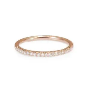 Full Eternity Diamond Wedding Band, Stacking diamond ring, Yellow Gold, Size 6.5