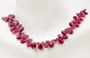 Genuine Ruby Briolette Beads Ruby beads Ruby Gemstone Beads Ruby Pear Shape Beads Ruby DIY Necklace 5-8mm, 10 inches SKU: 111296