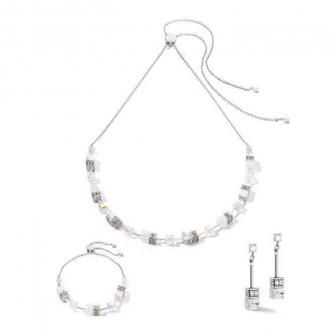 GeoCUBE® Iconic Nature White Chain Necklace 3035/10-1400