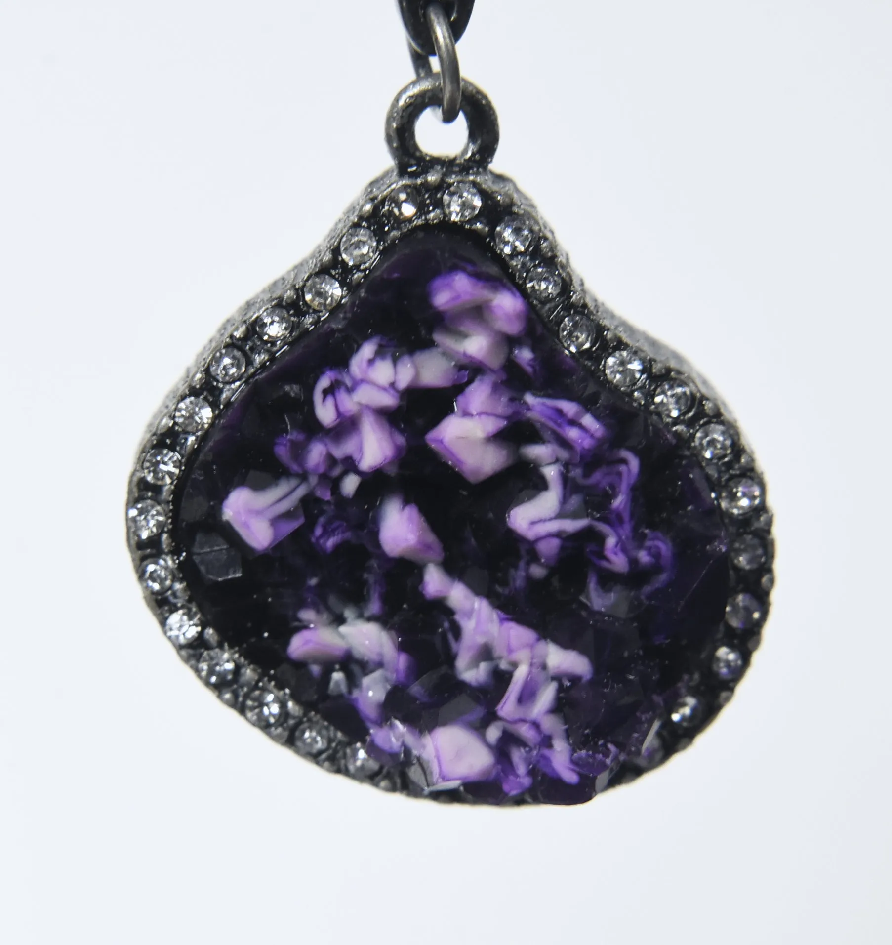 Geode-Looking Purplish Earrings