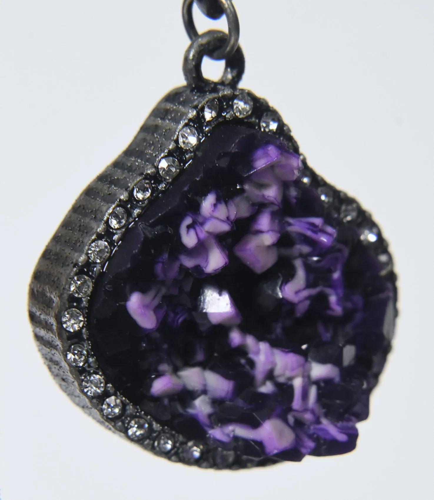 Geode-Looking Purplish Earrings