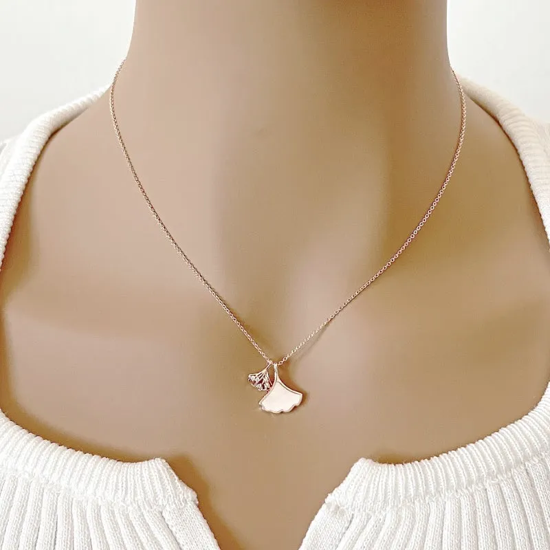 Gingko Leaf Mother of Pearl Necklace