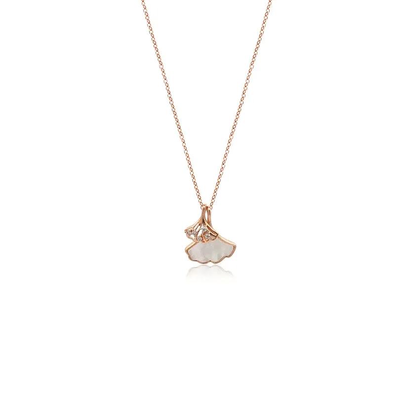 Gingko Leaf Mother of Pearl Necklace