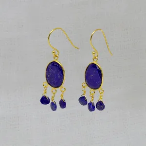 Gold and Gemstone Briolette Dangle Earrings