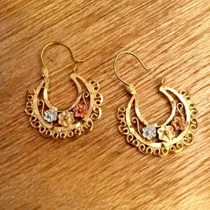 Gold Plate Costume Filigree Earrings