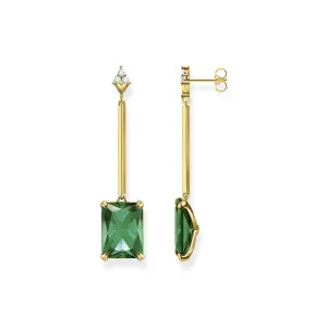 Green Stone Earring  in Gold