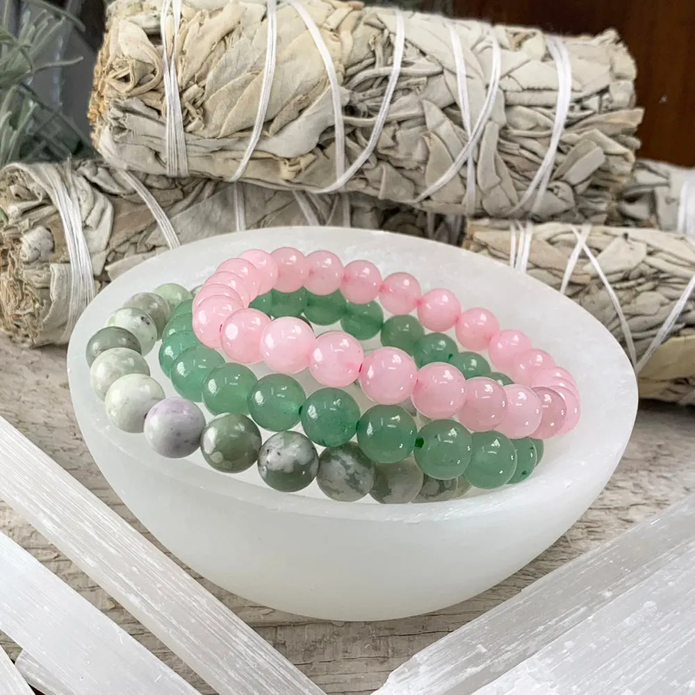 Heart Harmony 3-PC Crystal Mala Bracelet Set