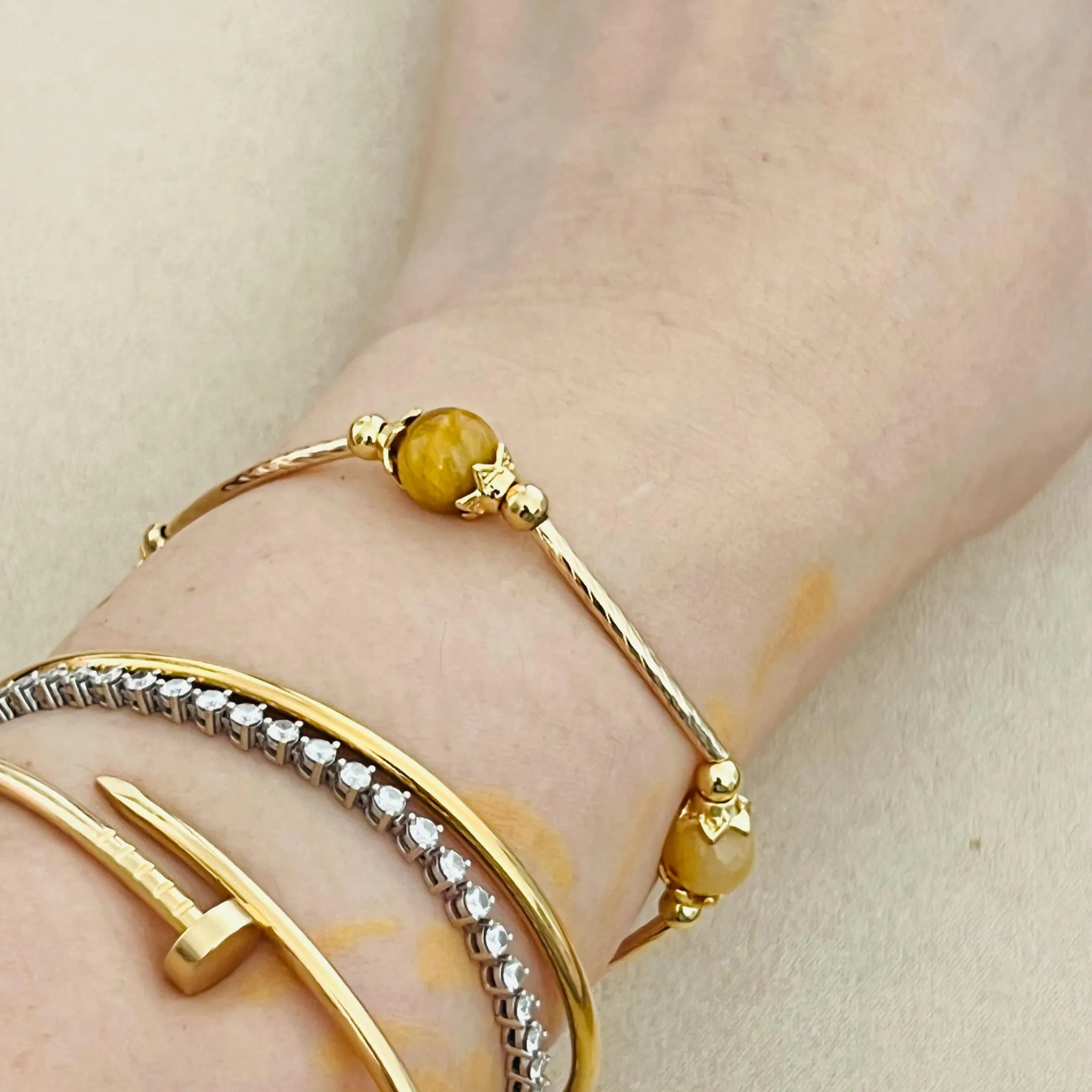 Honey Tigereye & Golden Jade La Grace Bracelet