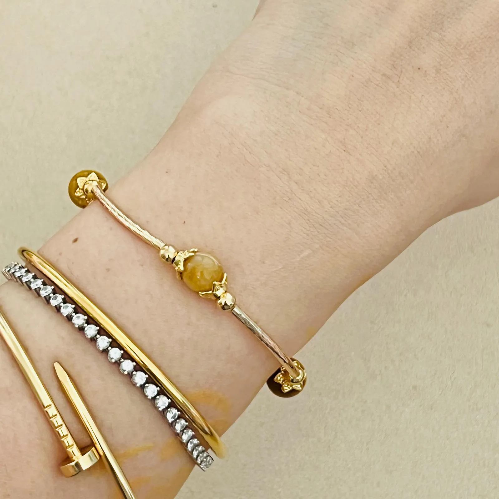 Honey Tigereye & Golden Jade La Grace Bracelet