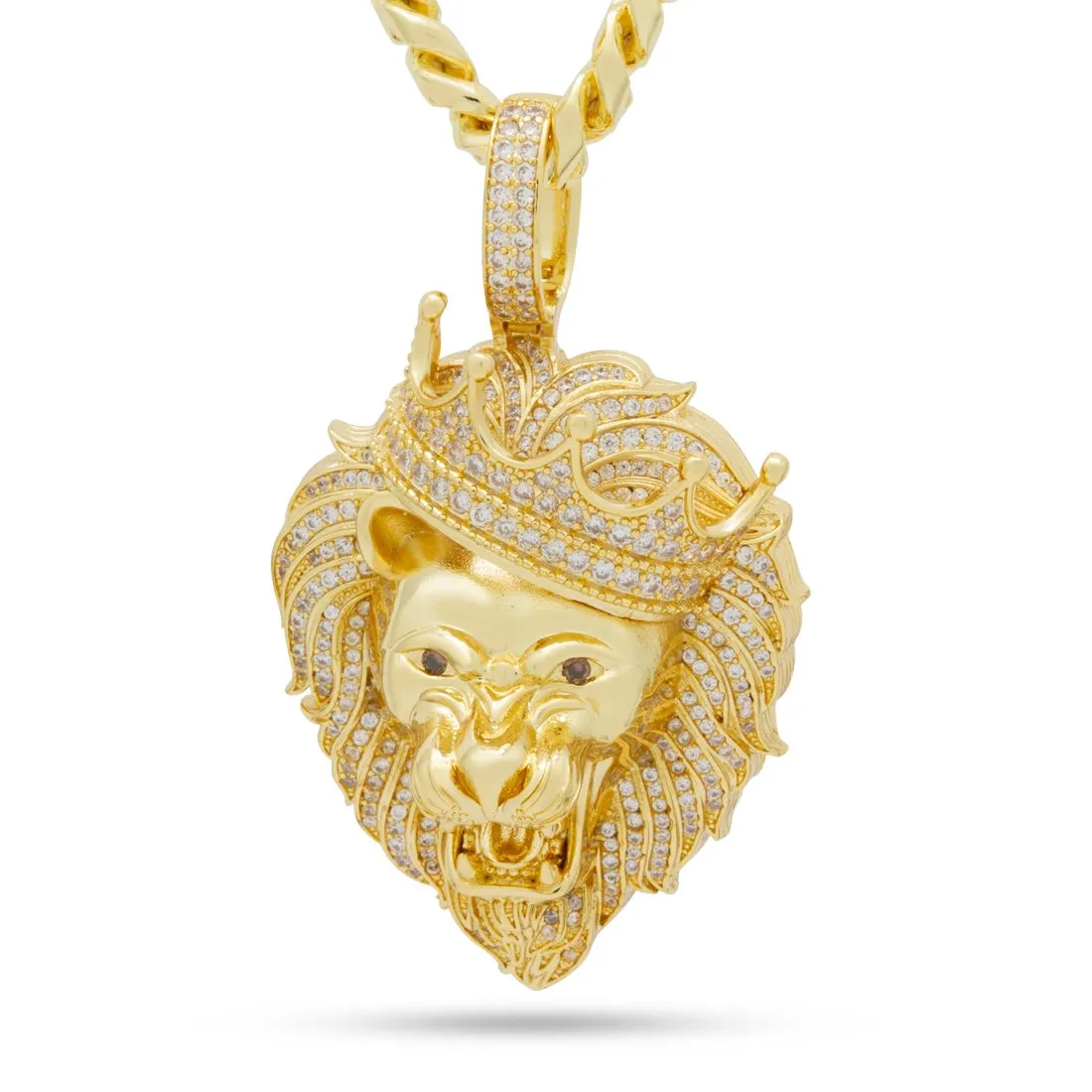 Iced Classic Roaring Lion Necklace